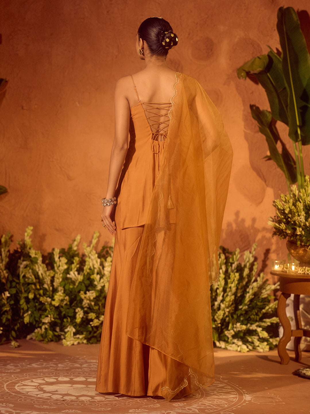 Orange-Viscose-Chanderi-Embroidered-Ethnic-Straight-3-Piece-Kurta-Set