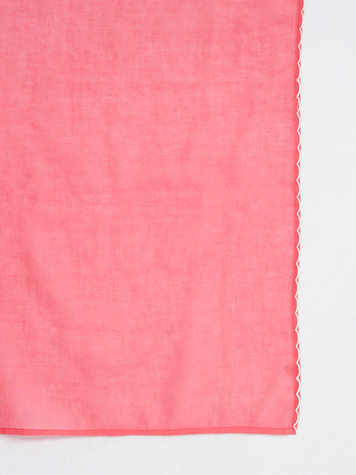 Pink Paisley Printed Pure Cotton Anarkali Kurta