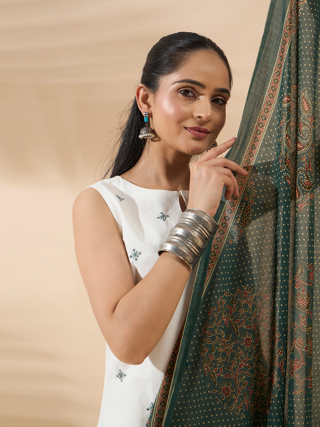 Lemon Yellow Embroidered Cotton Farsi Salwar Suit Set with Dupatta
