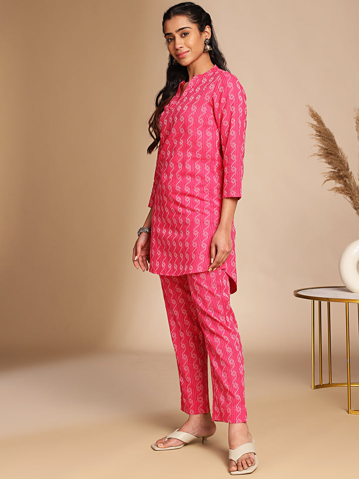 Pink-Cotton-Woven-Design-Co-ord-Set