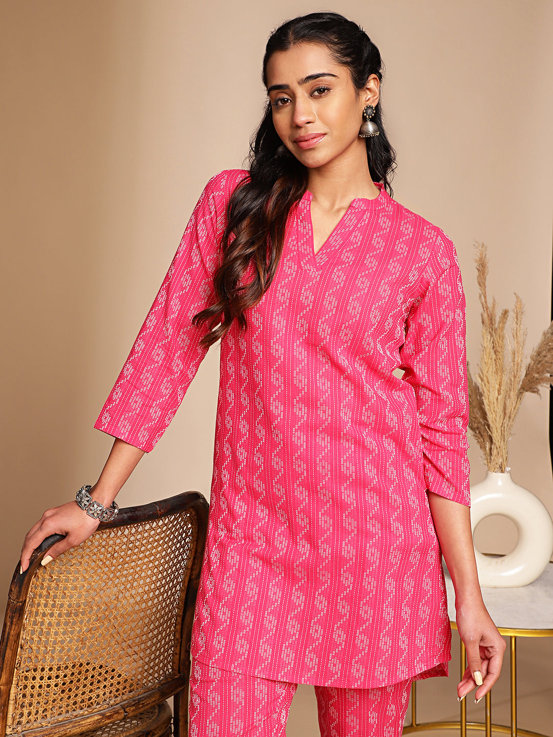 Pink-Cotton-Woven-Design-Co-ord-Set