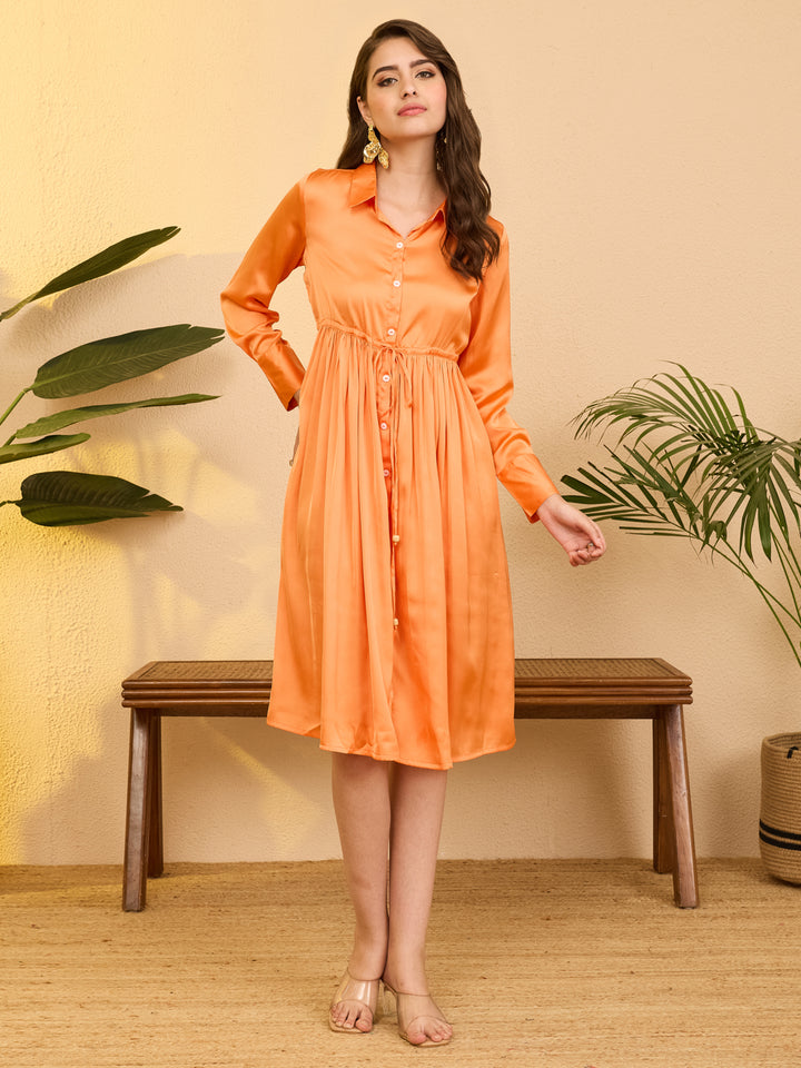 Orange Midi Dress