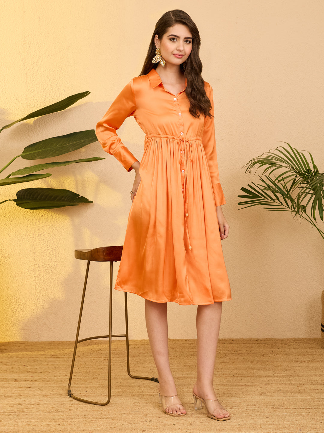 Orange Midi Dress