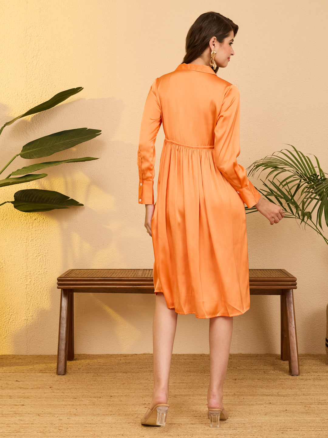 Orange Midi Dress