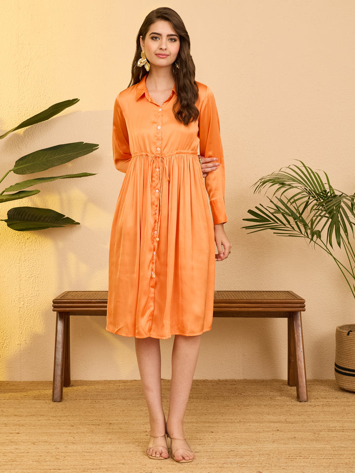 Orange Midi Dress
