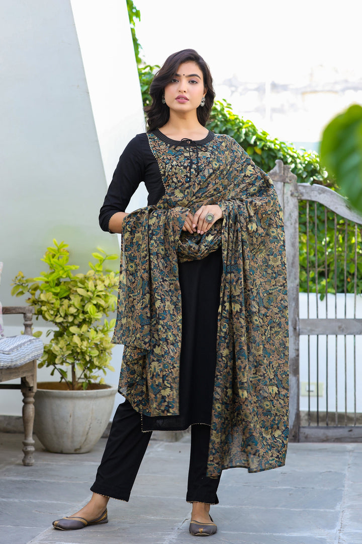 Black-Printed-Dupatta-Set