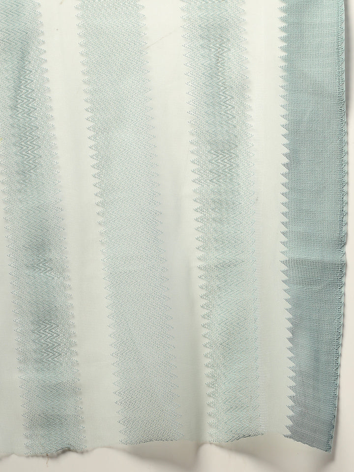 Aqua-Blue-Ethnic-Striped-Embroidered-Net-Saree