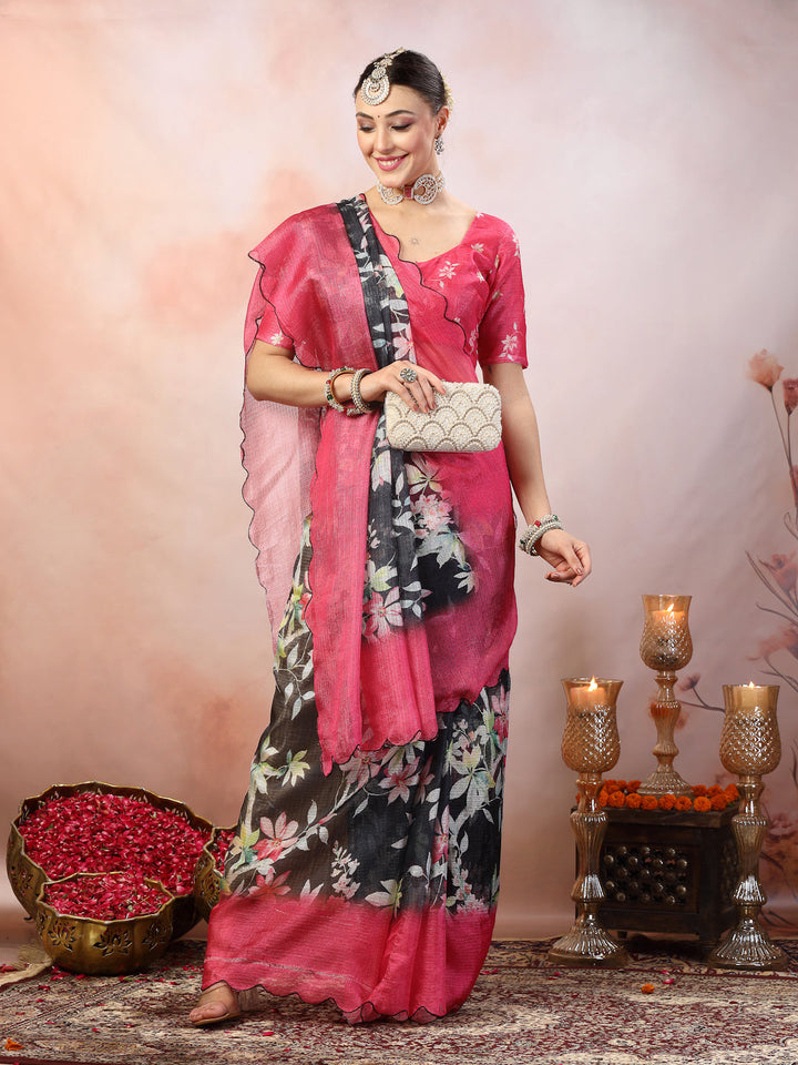 Blue-Supernet-Floral-Digital-Print-Saree