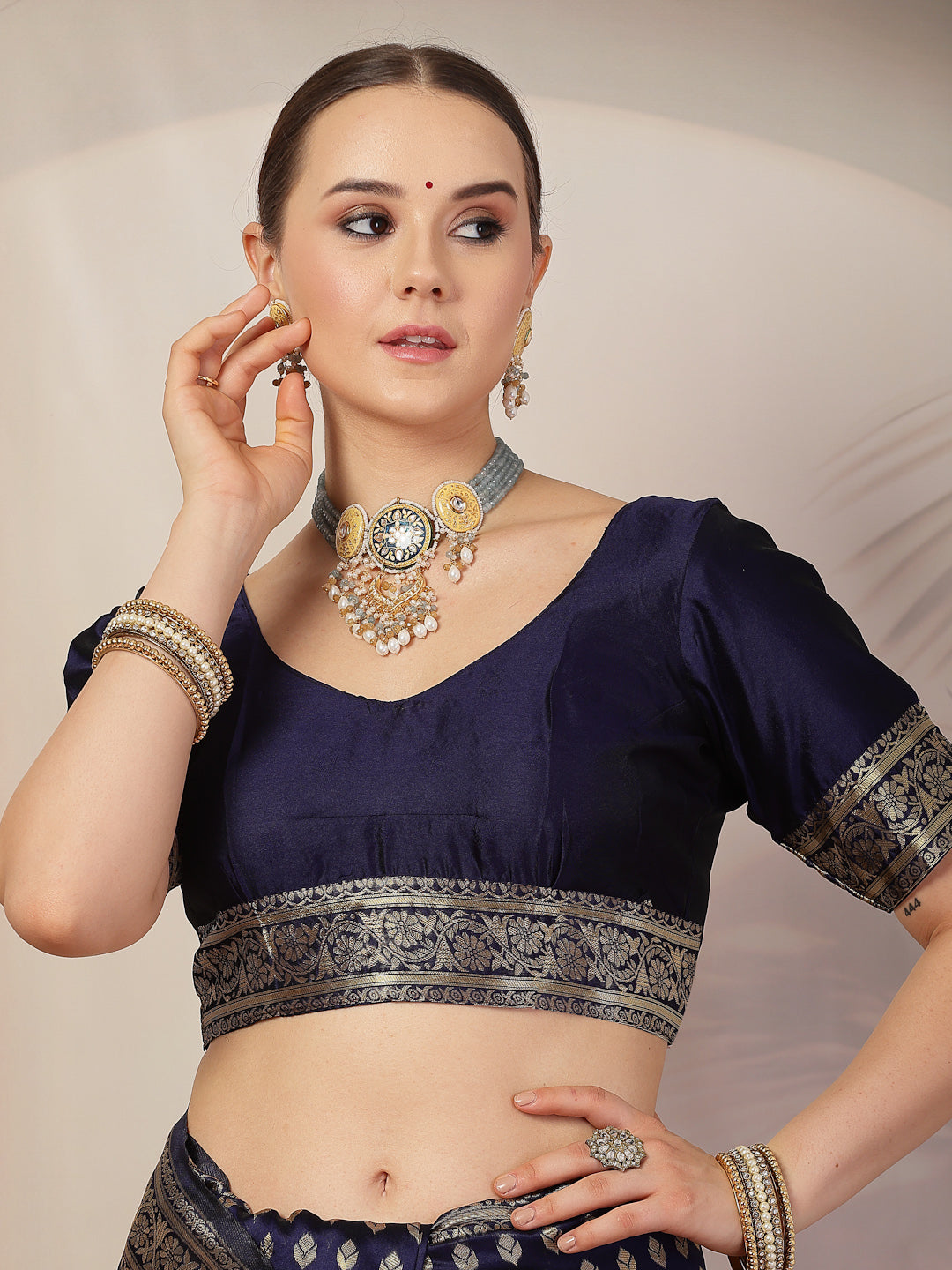 Blue-Silk-Ethnic-Motifs-Banarsi-Zari-Saree