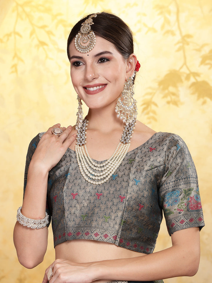 Sea-Green-Organza-Ethnic-Motifs-Zari-Border-Saree