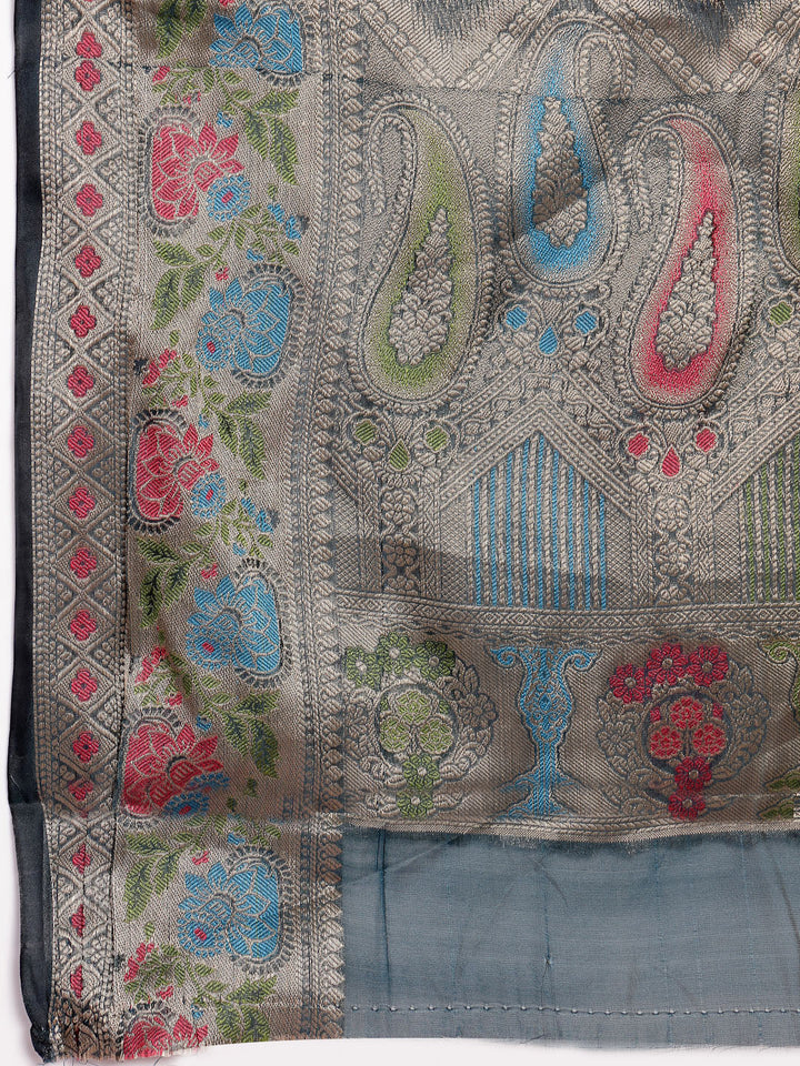 Sea-Green-Organza-Ethnic-Motifs-Zari-Border-Saree