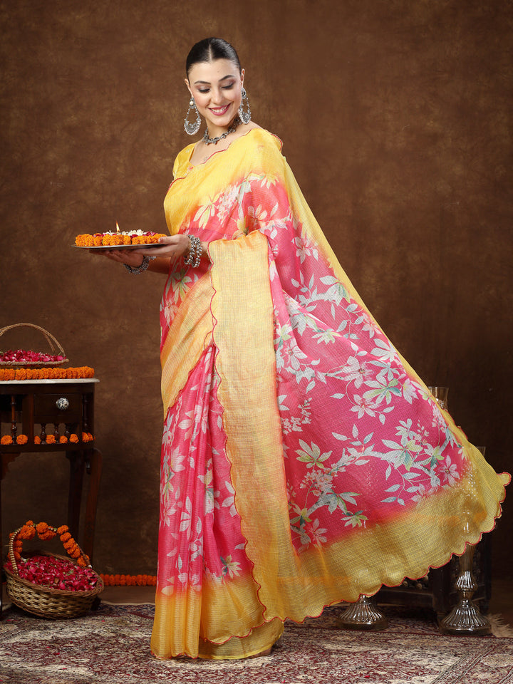 Pink-Supernet-Floral-Digital-Print-Saree