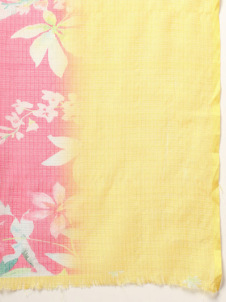 Pink-Supernet-Floral-Digital-Print-Saree
