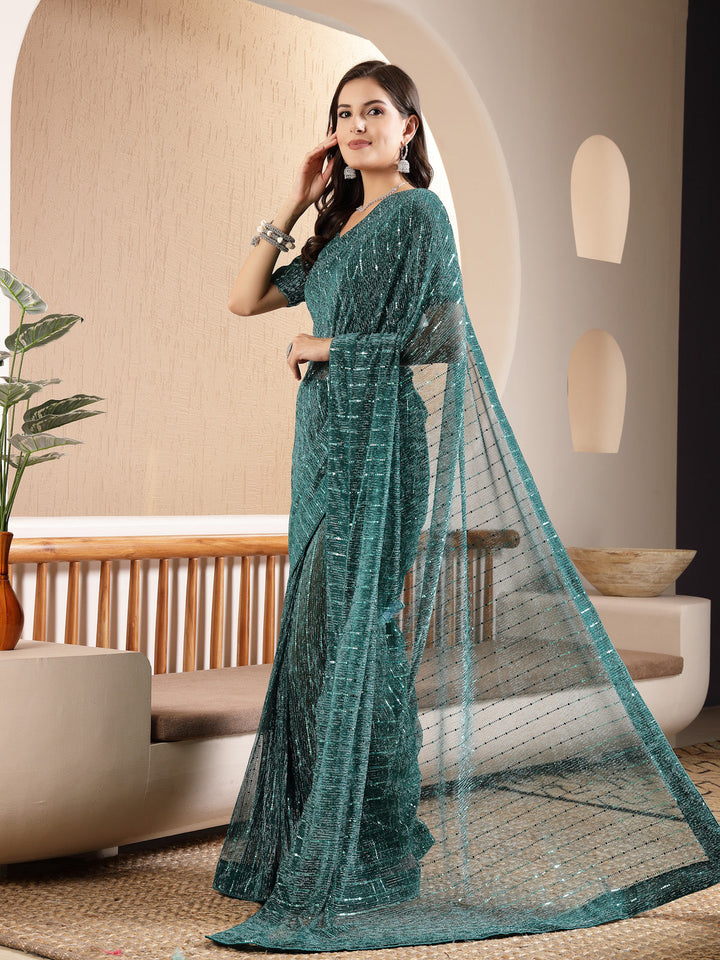Rama-Green-Lycra-Party-Wear-Fancy-Shimmer-Saree