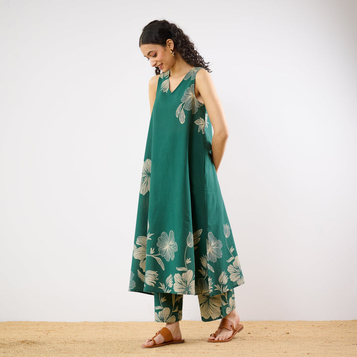 Green-Cotton-Rosa-Aline-Sleevless-Emerald-Co-Ord-Set