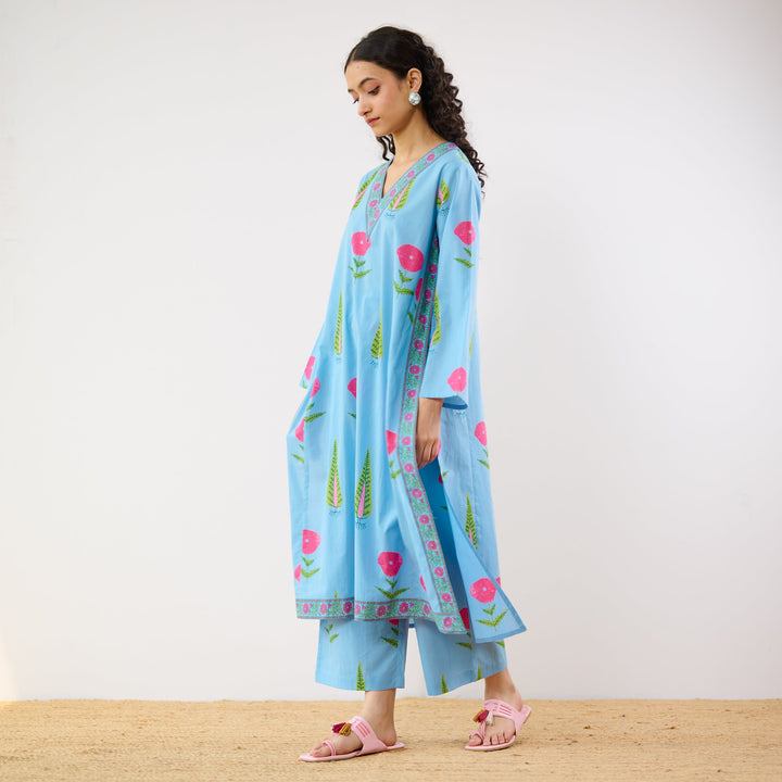 Sky-Blue--Begumbagh-Printed-Co-Ord-Set