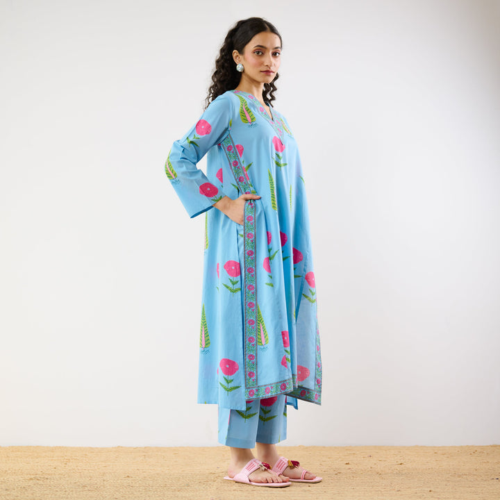 Sky-Blue--Begumbagh-Printed-Co-Ord-Set