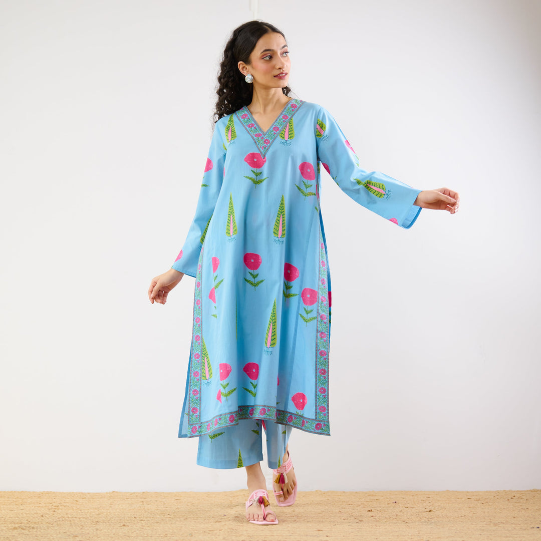 Sky-Blue--Begumbagh-Printed-Co-Ord-Set
