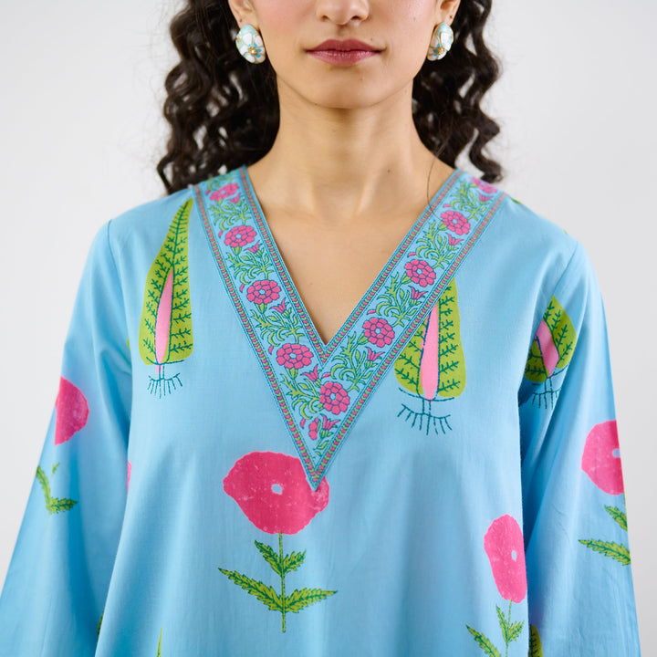Sky-Blue--Begumbagh-Printed-Co-Ord-Set