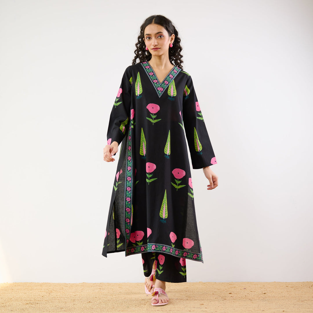 Black-Begumbagh-Printed--Co-Ord-Set