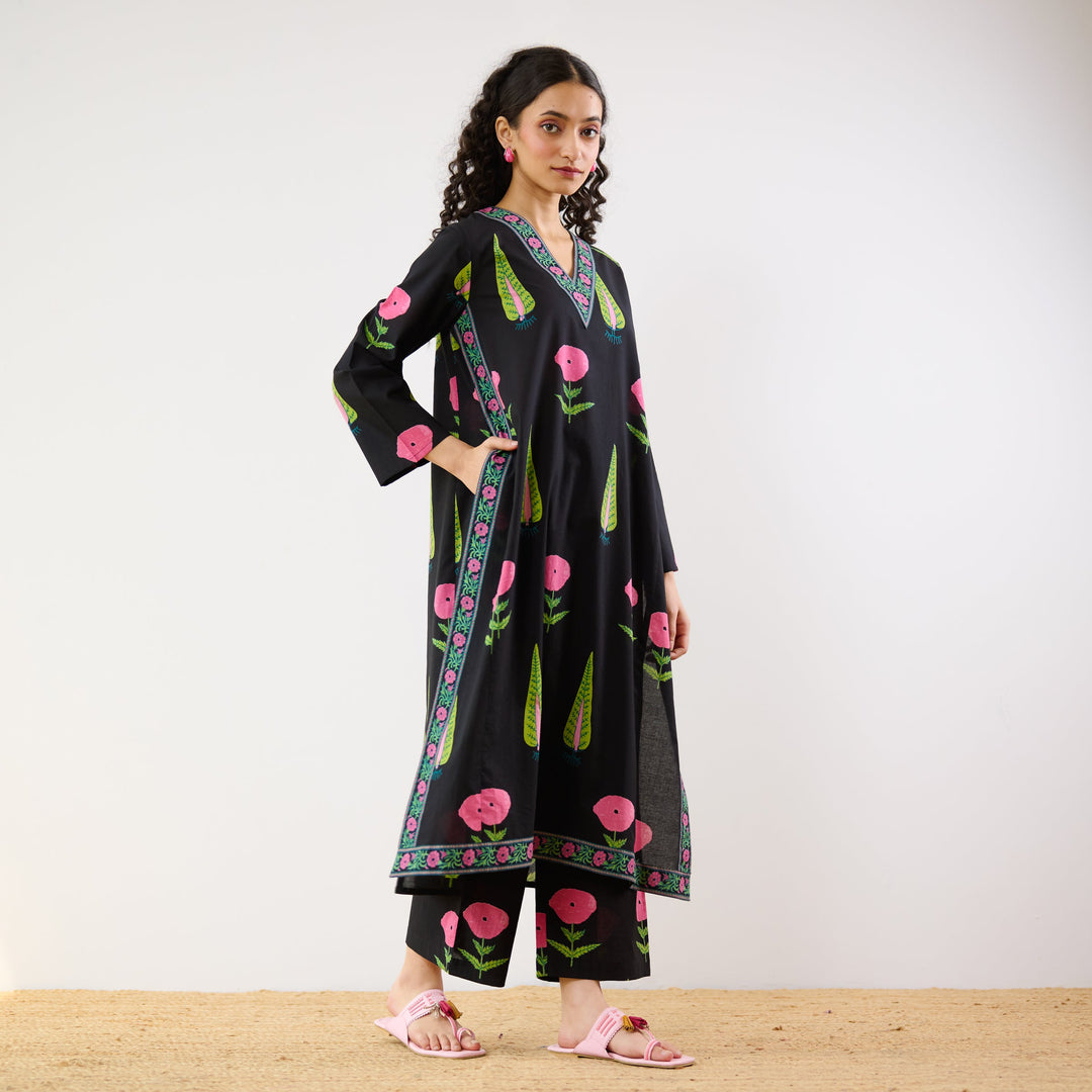 Black-Begumbagh-Printed--Co-Ord-Set