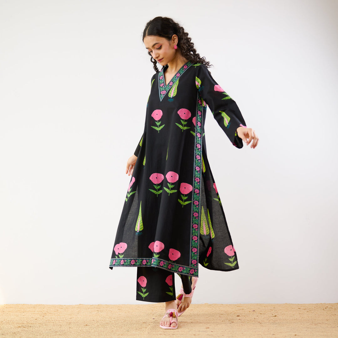 Black-Begumbagh-Printed--Co-Ord-Set