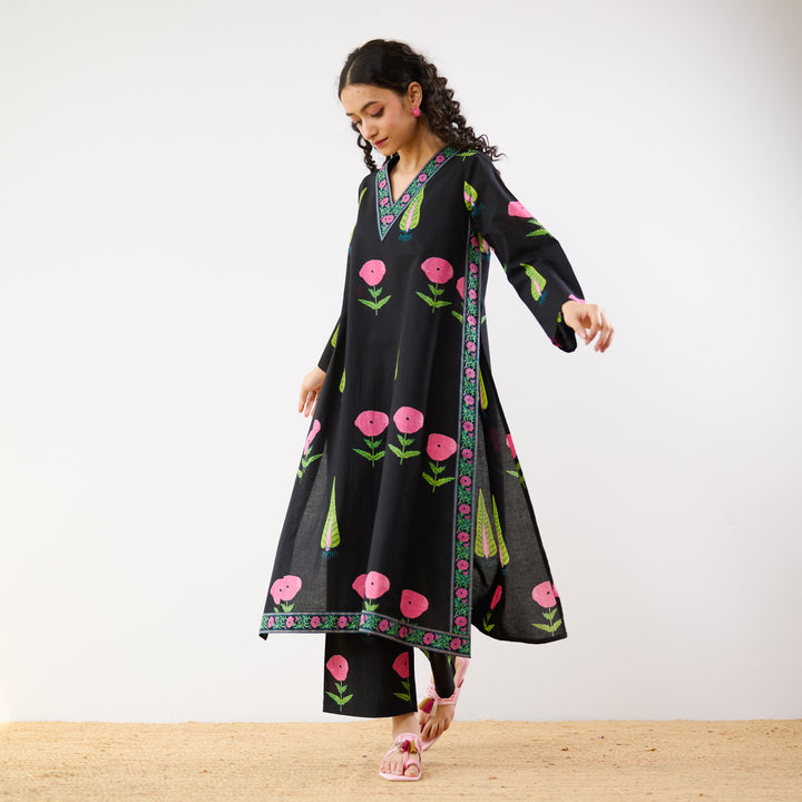 Black-Begumbagh-Printed--Co-Ord-Set