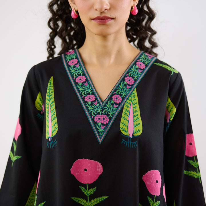Black-Begumbagh-Printed--Co-Ord-Set