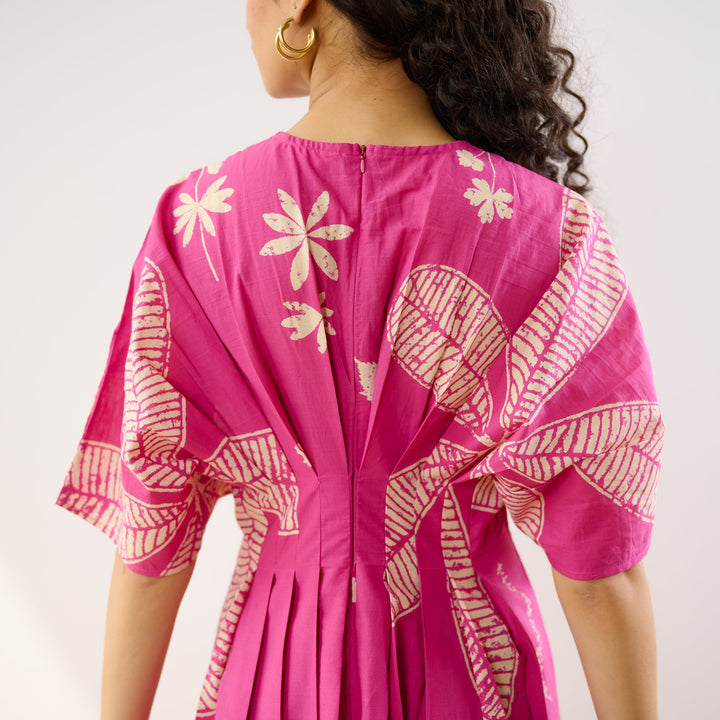 Pink-Cotton-Periwinkle-Pleated-Maxi-Dress