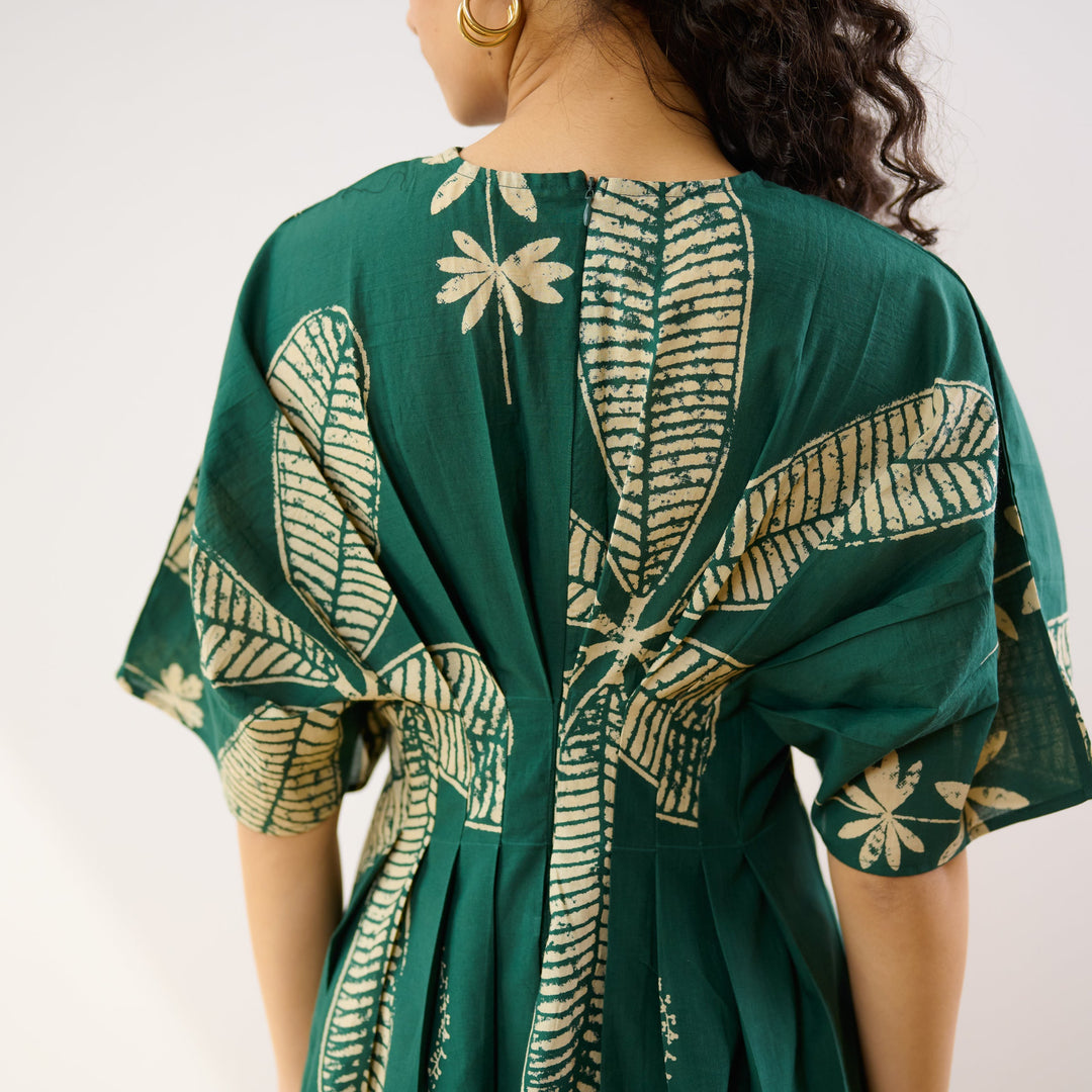 Green-Cotton-Periwinkle-Pleated-Maxi-Dress