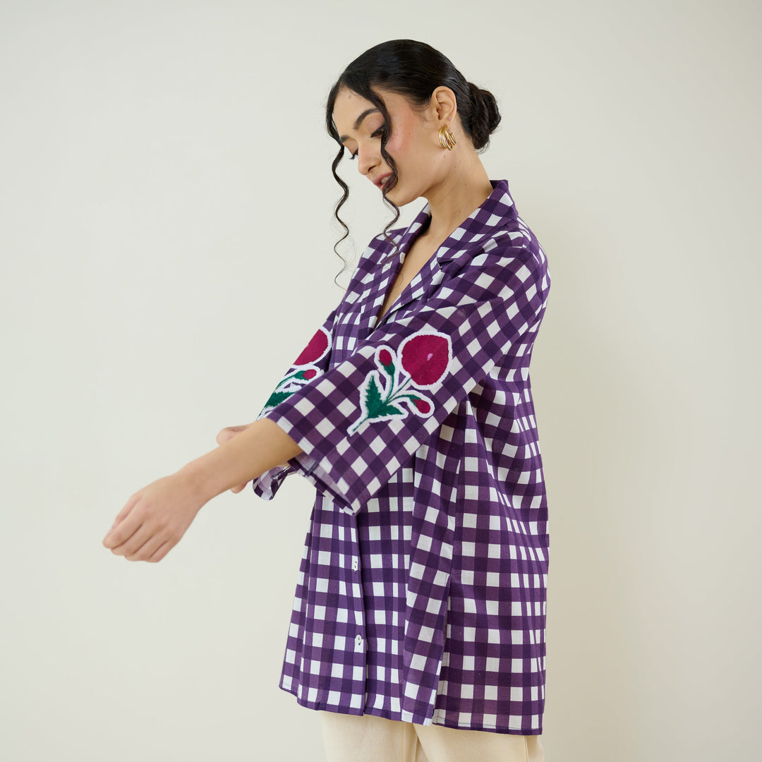 Violet-Cotton-Orchid-Checkered-Shirt