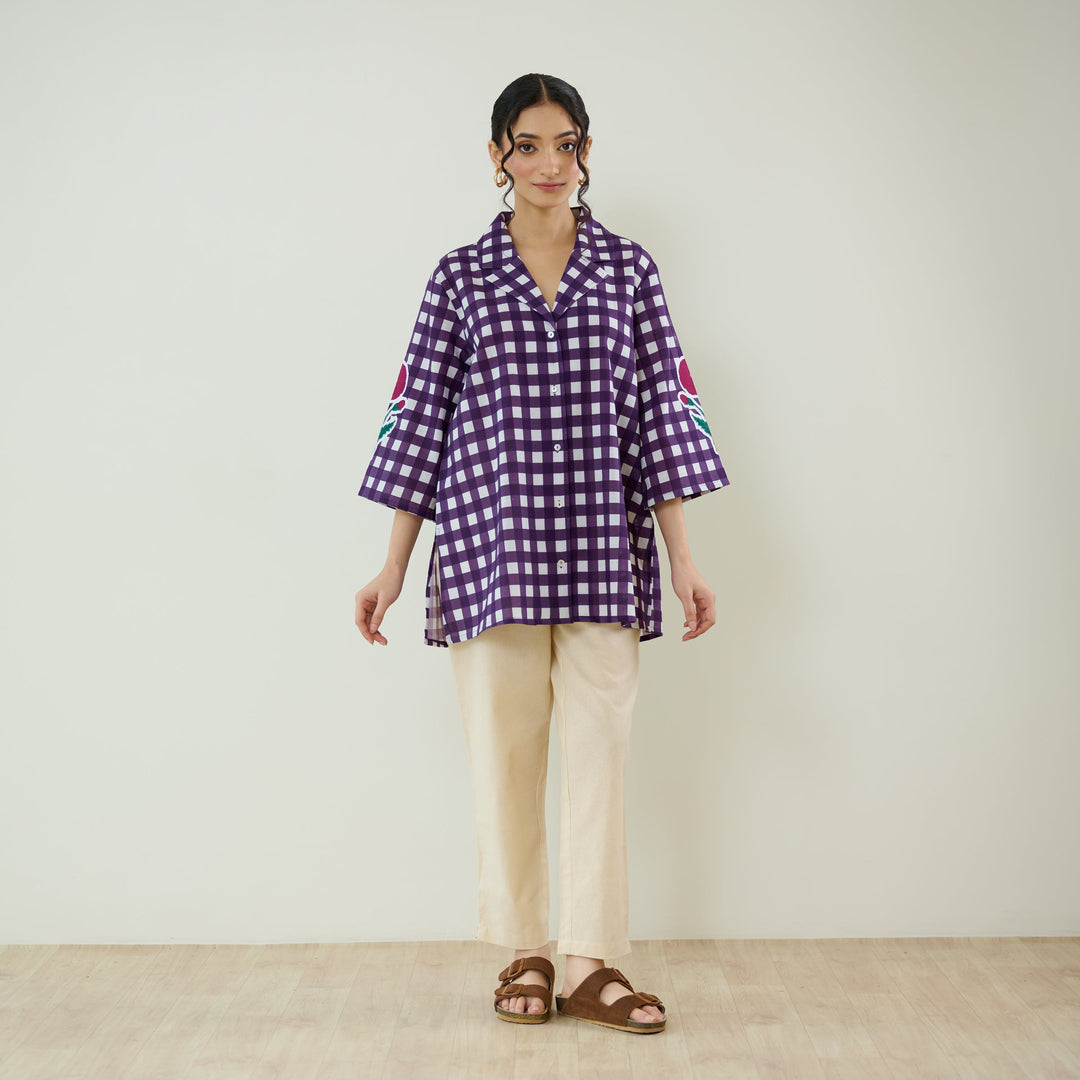 Violet-Cotton-Orchid-Checkered-Shirt