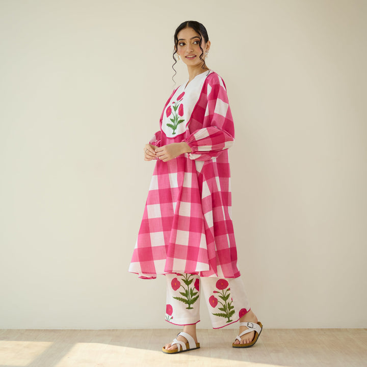Rose-Pink-Cotton-Old-School-2-Piece-Kurta-Set