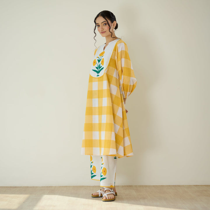 Mango-Yellow-Cotton-2-Piece-Kurta-Set