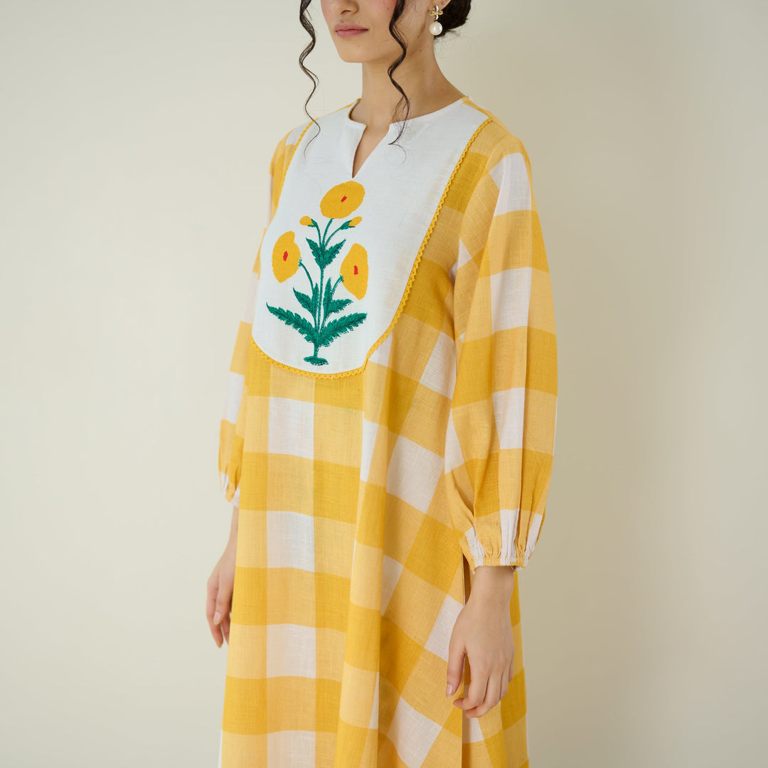 Mango-Yellow-Cotton-2-Piece-Kurta-Set