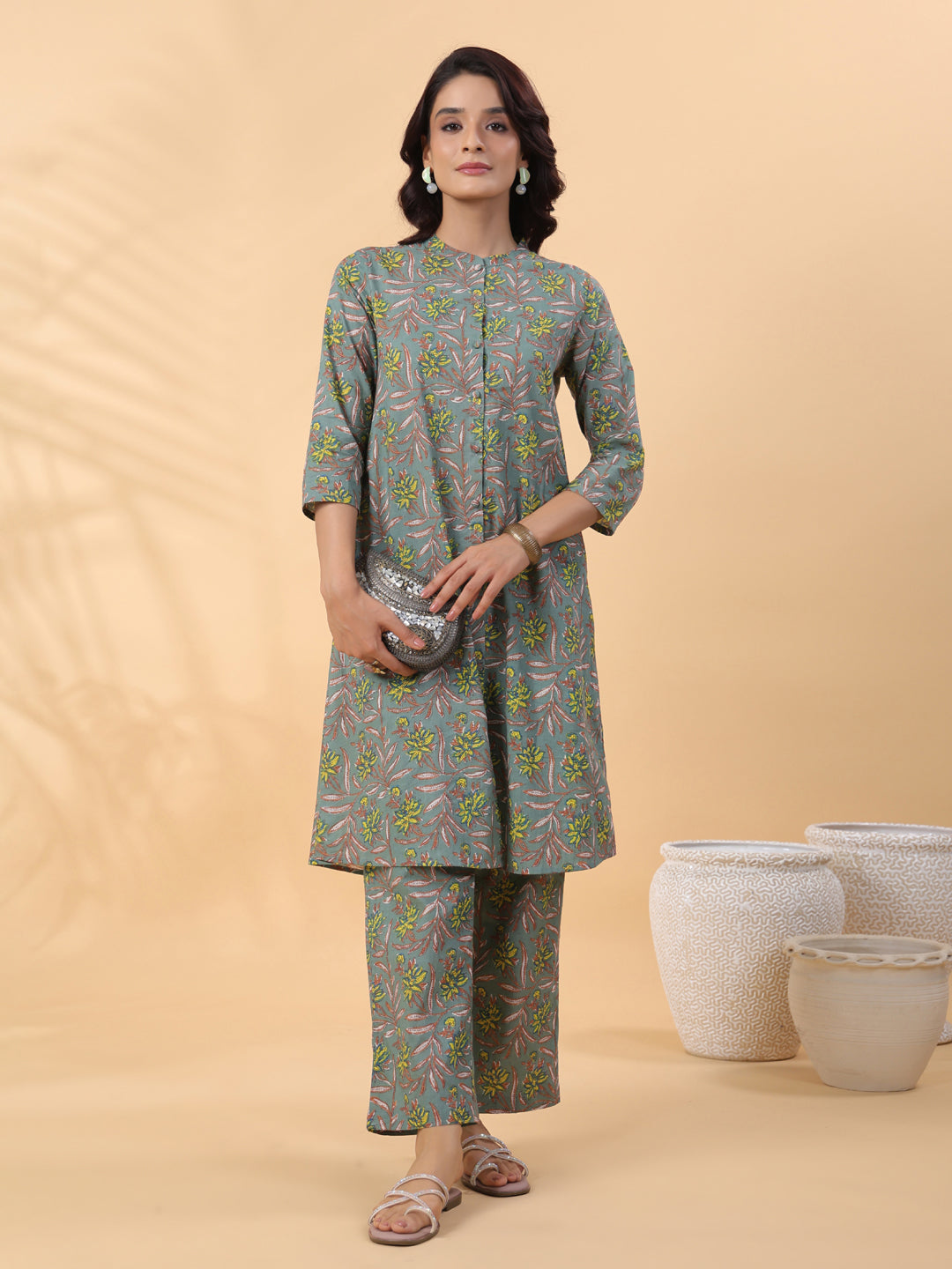 Sage-Cotton-A-Line-2-Piece-Kurta-Set