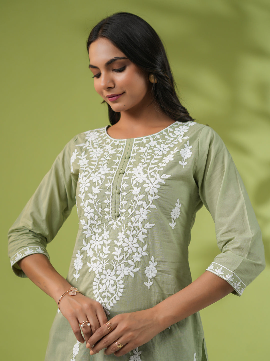 Sage-Green-Cambric-Embroidered-Regular-Tunic