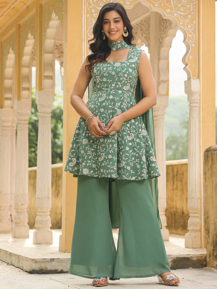 Sage-Green-Georgette-Embroidered-3-Piece-Kurta-Set