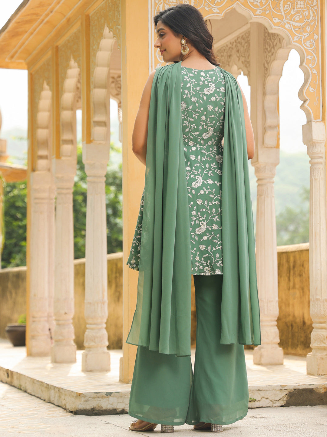 Sage-Green-Georgette-Embroidered-3-Piece-Kurta-Set