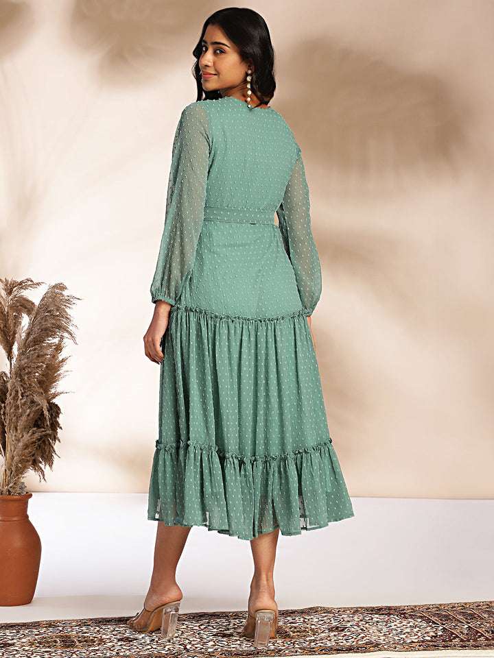 Sage-Green-Chiffon-Solid-Midi-Dress