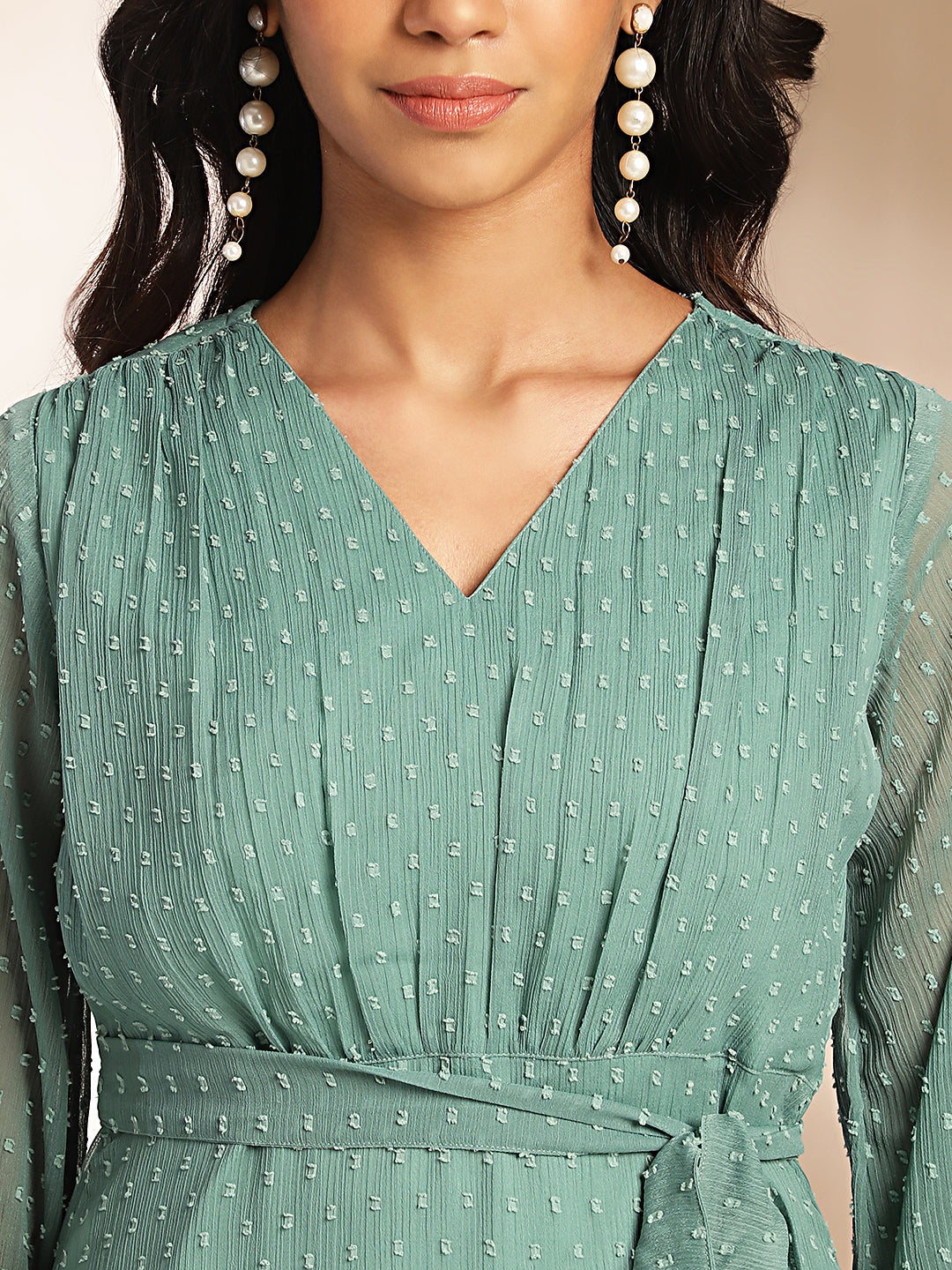 Sage-Green-Chiffon-Solid-Midi-Dress