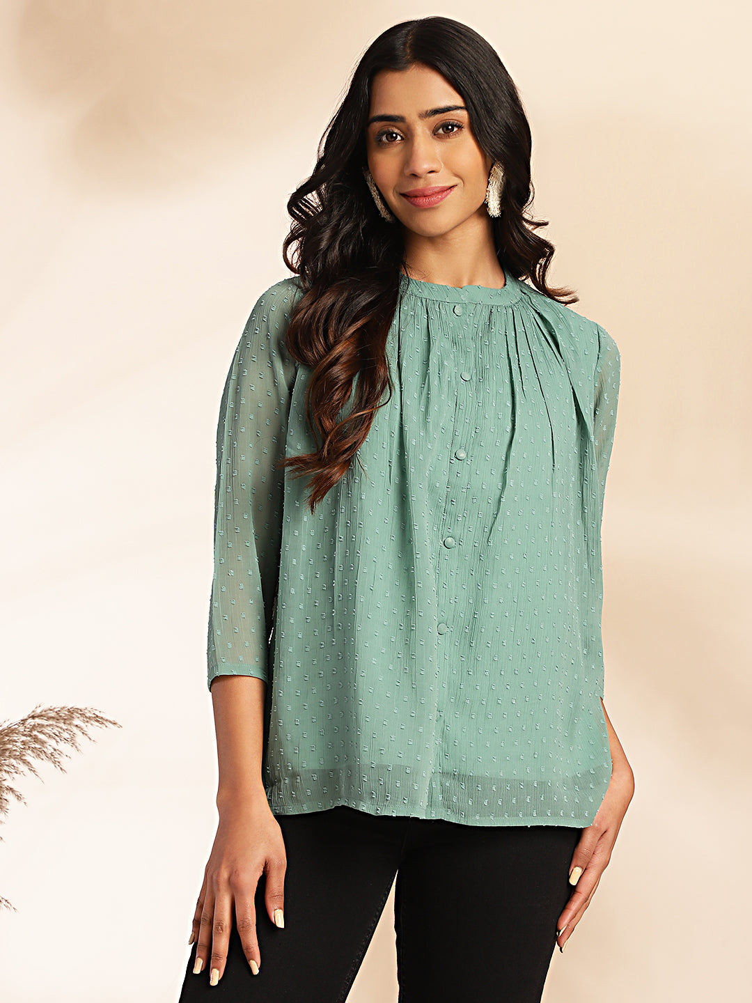 Sage-Green-Chiffon-Tunic-Only