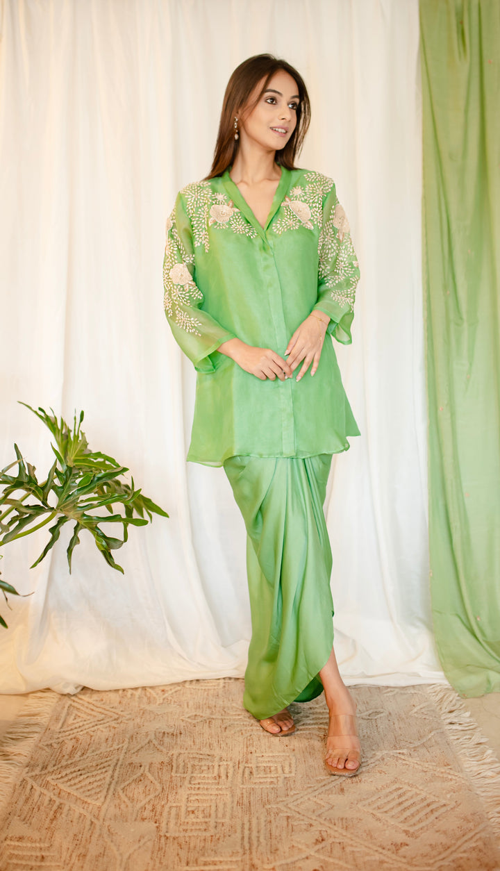 Sage-Green-Organza-Zardozi-&-Pearl-Work-Satin-2-Piece-Skirt-Set