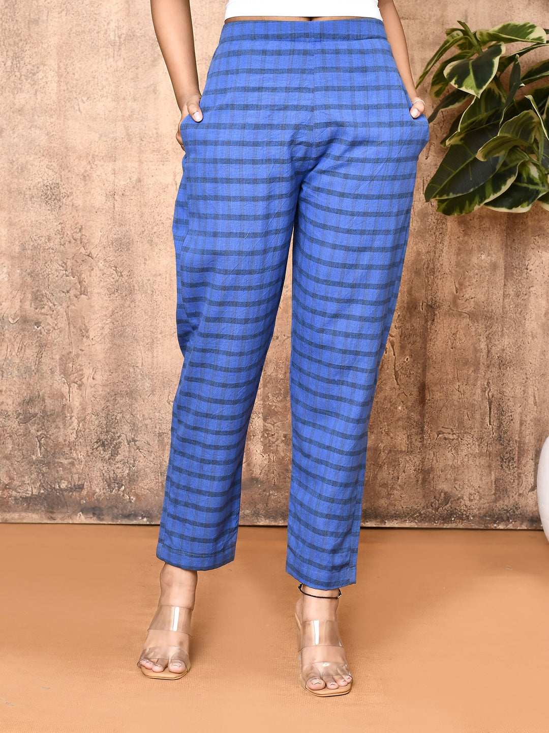 ZERESOUQ-Saroja-Blue-Cotton-Handloom-Pant