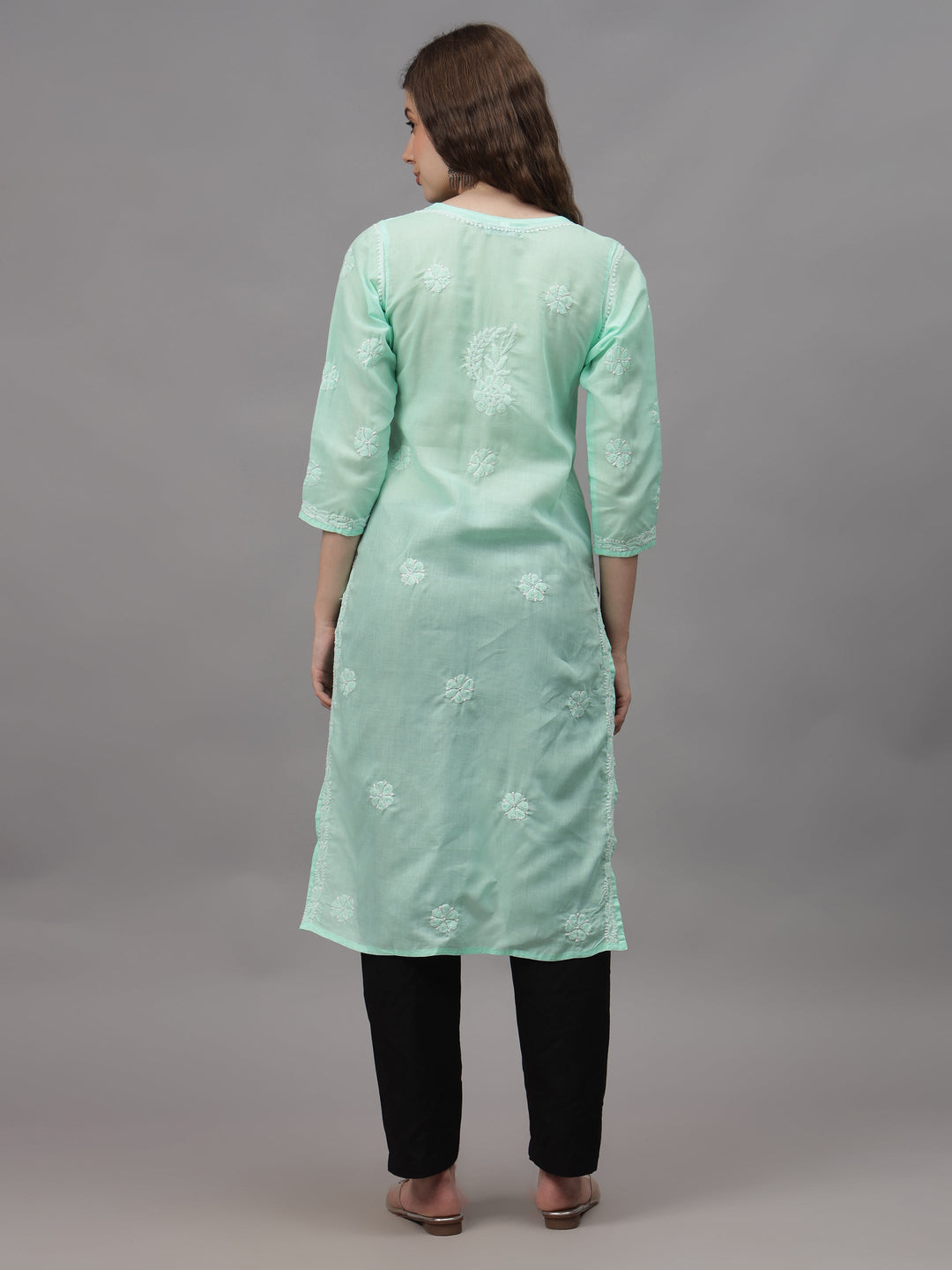 Sea-Green-Cotton-Embroidery-Chikankari-Kurta