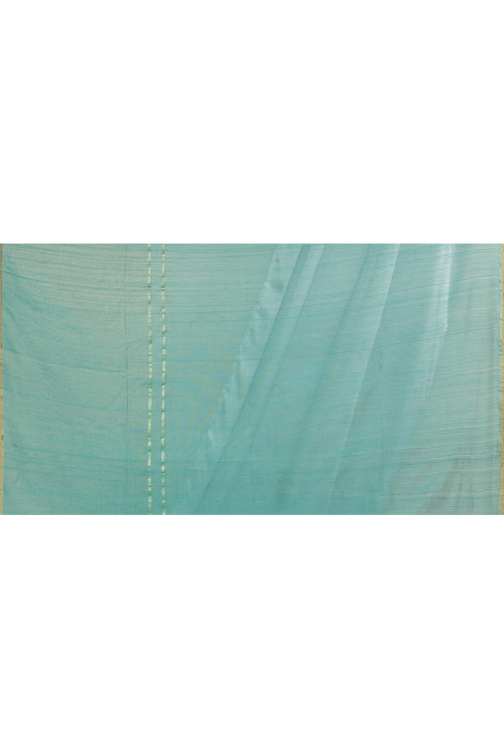 Sea-Green-Maheshwari-Tissue-Saree-With-Golden-Stripes-Pallu