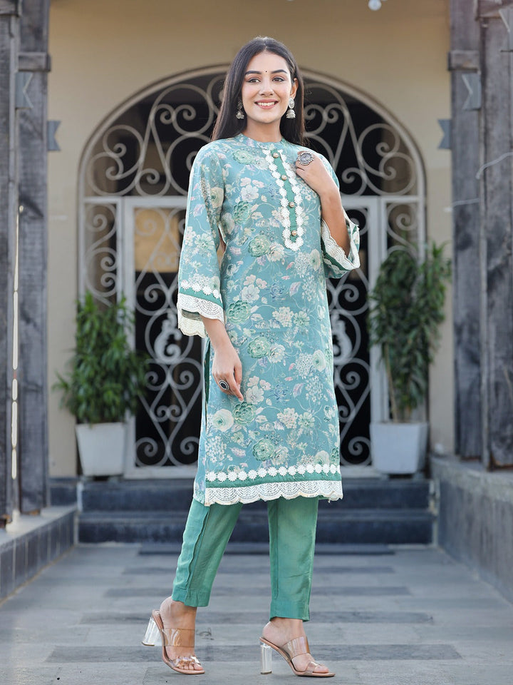 Sea-Green-Silk-Blend-Thread-Work-2-Piece-Kurta-Set