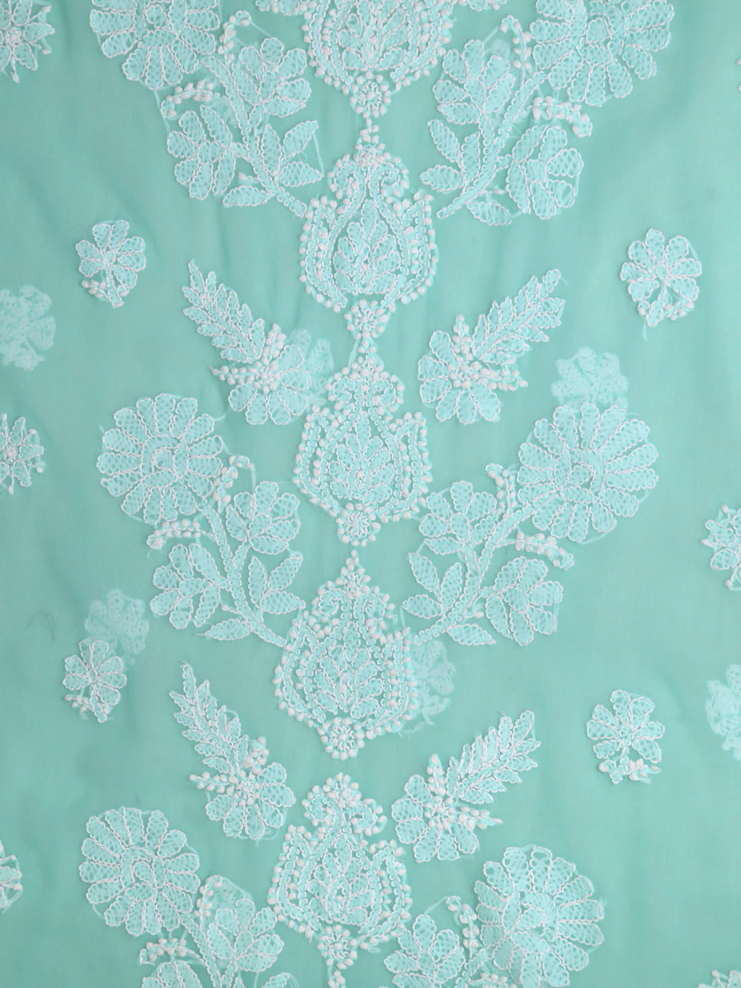 Sea-Green-&-White-Georgette-Chikankari-Dress-Material