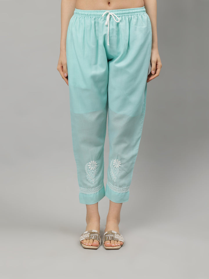 Sea-Green-Terivoil-Cotton-Lucknowi-Chikankari-Kurta-Set