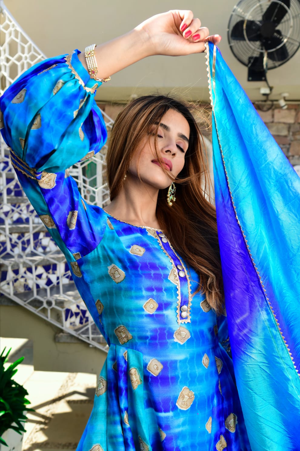 Shibori-Blue-Chanderi-Suit-Set